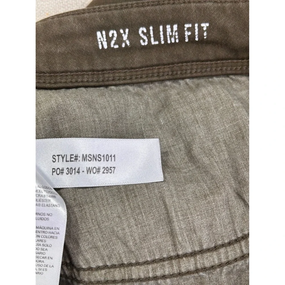 DU/ER Men's 32 N2X Slim Fit Performance Shorts Olive Green Stretch